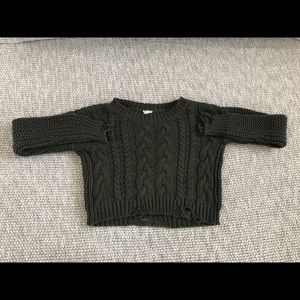 Green knitted sweater